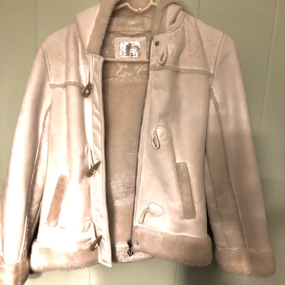 Nubuck suede ivory kids jacket